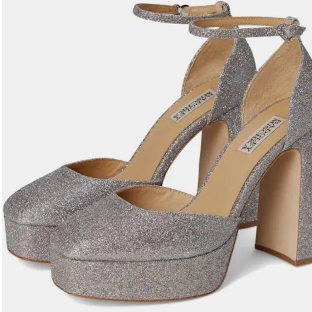 Jewel Badgley Mischka Jayda Platform Pumps Silver size 10 NWT $249